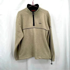IZOD PFX Men’s Tan Pullover Fleece Medium Half Zipper Pockets Perform X
